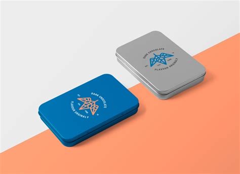 round metal box mockup free|Free Rounded Rectangle Metal Box Packaging .